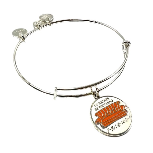 Alex and Ani - 'I'd Rather Be Watching FRIENDS' Couch Charm Bangle NWOT - Picture 2 of 2
